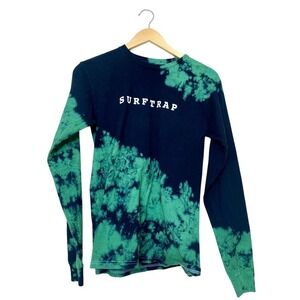 Surf Trap Long Sleeve Tie Dye T-Shirt Green Black Grim Reaper Graphic Tee